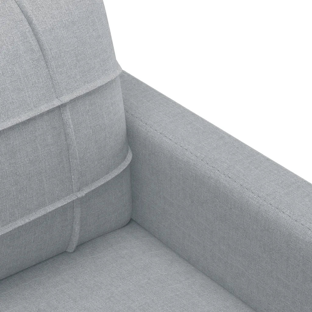 Set Divani 3 pz con Cuscini Grigio Chiaro in Tessuto