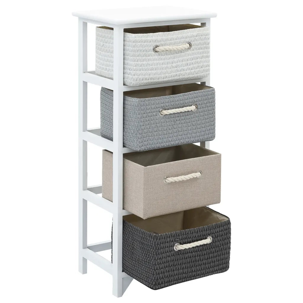 Mobile Portaoggetti con 4 Cassetti in Legno 242890