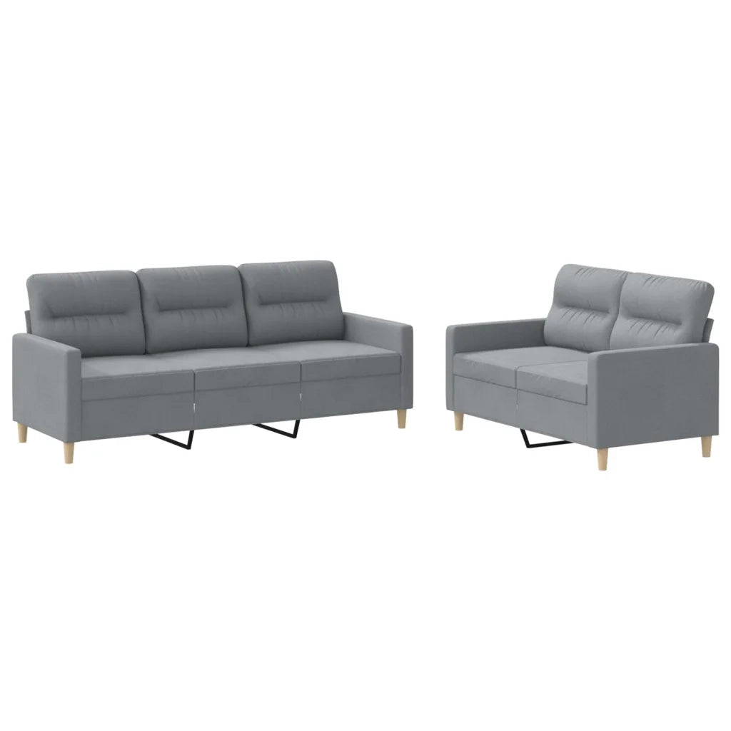 Set di Divani 2 pz con Cuscini Grigio Chiaro in Tessutocod mxl 82764