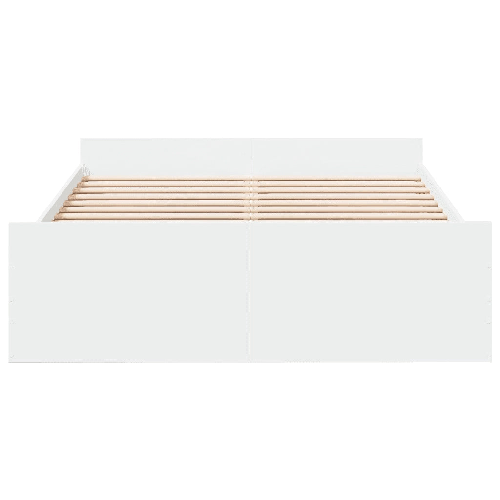 Giroletto con Cassetti Bianco 120x190 cm in Legno Multistrato 3280321