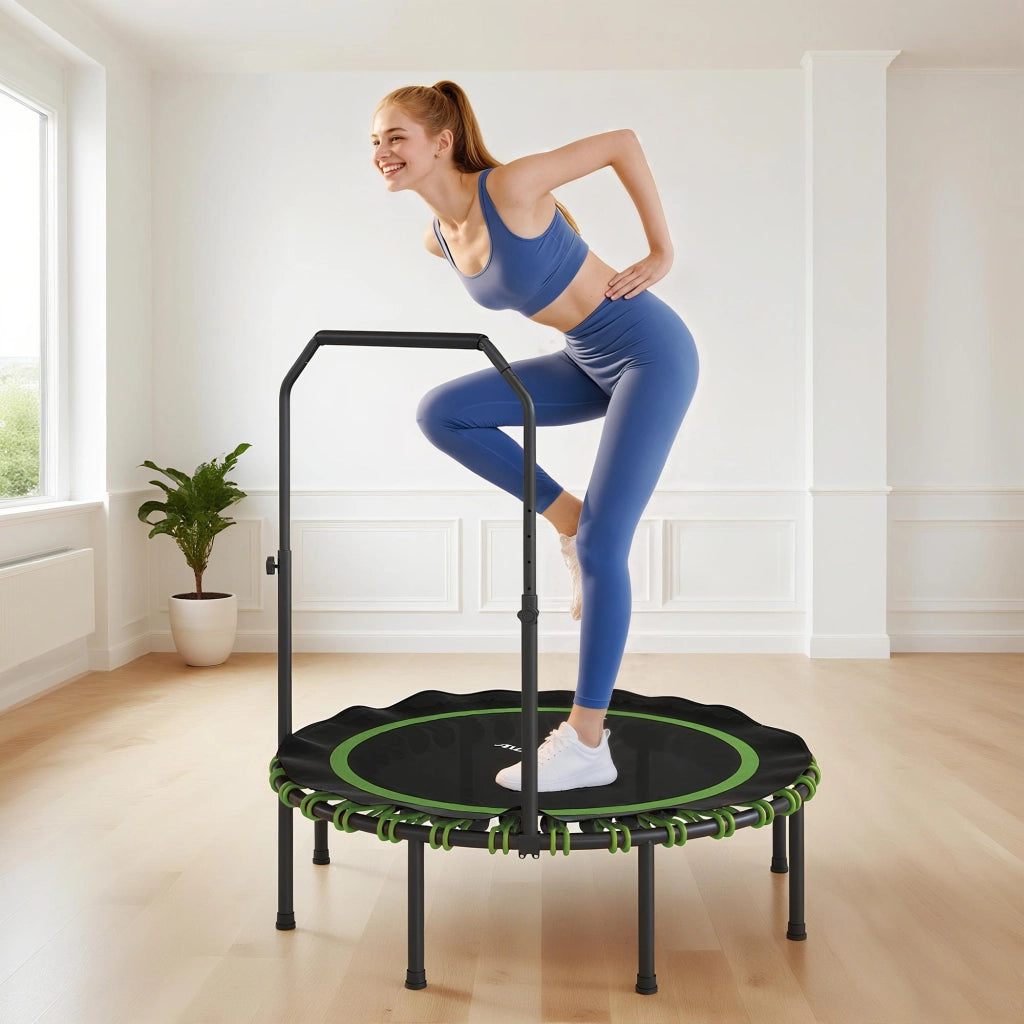 Tappeto elastico fitness ¨C zephmum ¨C verde, acciaio, plastica, regolabile
