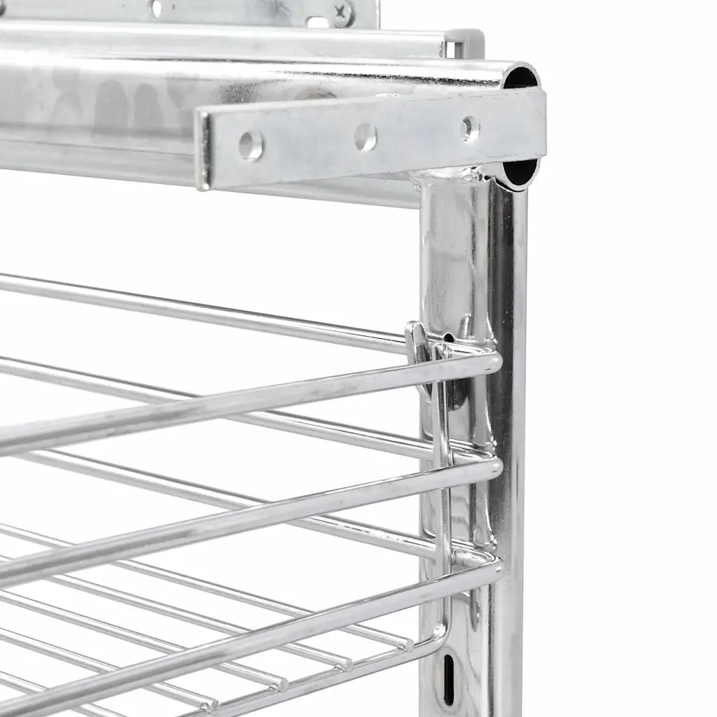Cestino da Cucina in Rete a 3 Livelli-Scaffale per Cucina Argento 47x25x56 cm