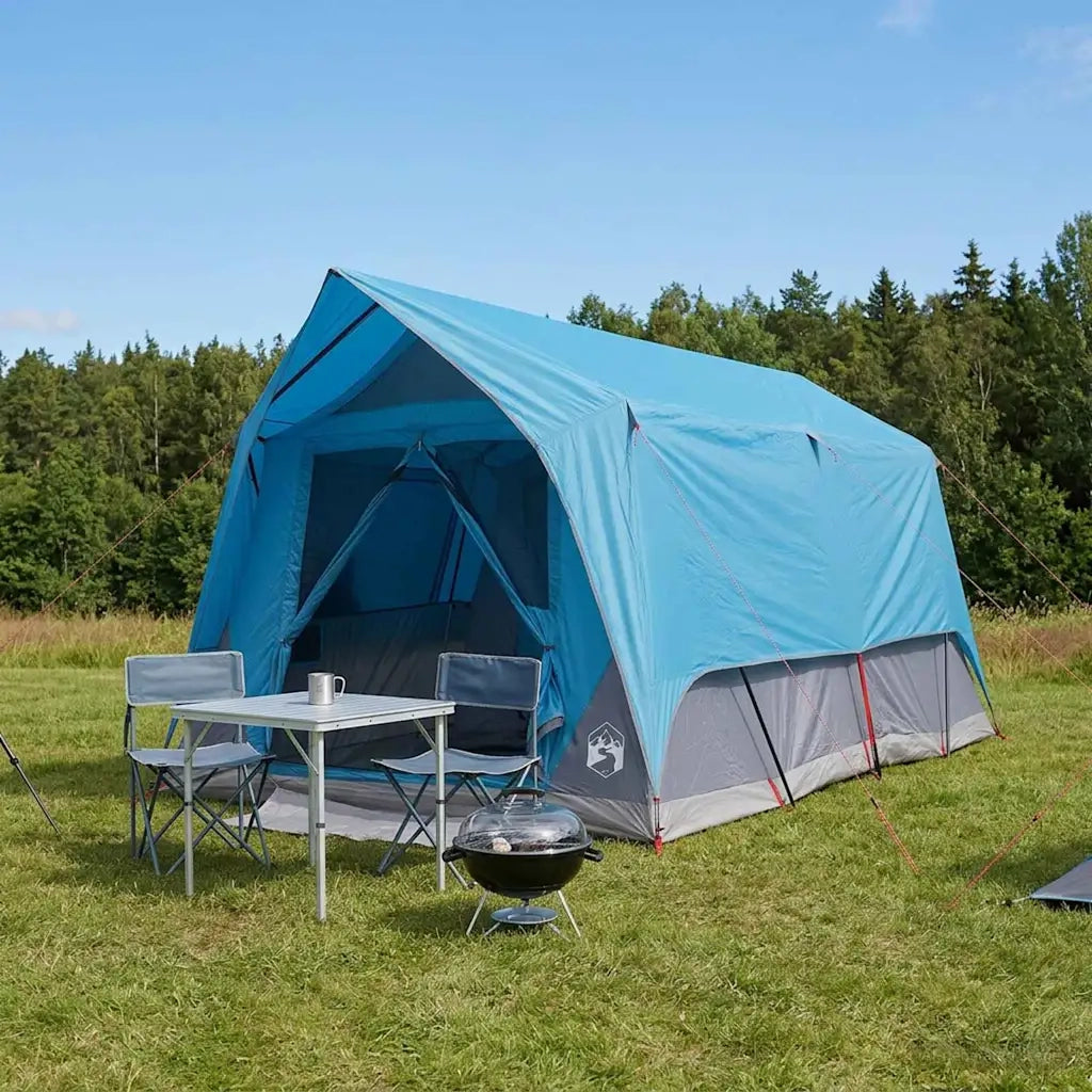 Tenda a tunnel con tetto Blu 8 persone Poliestere e Acciaio 42028658
