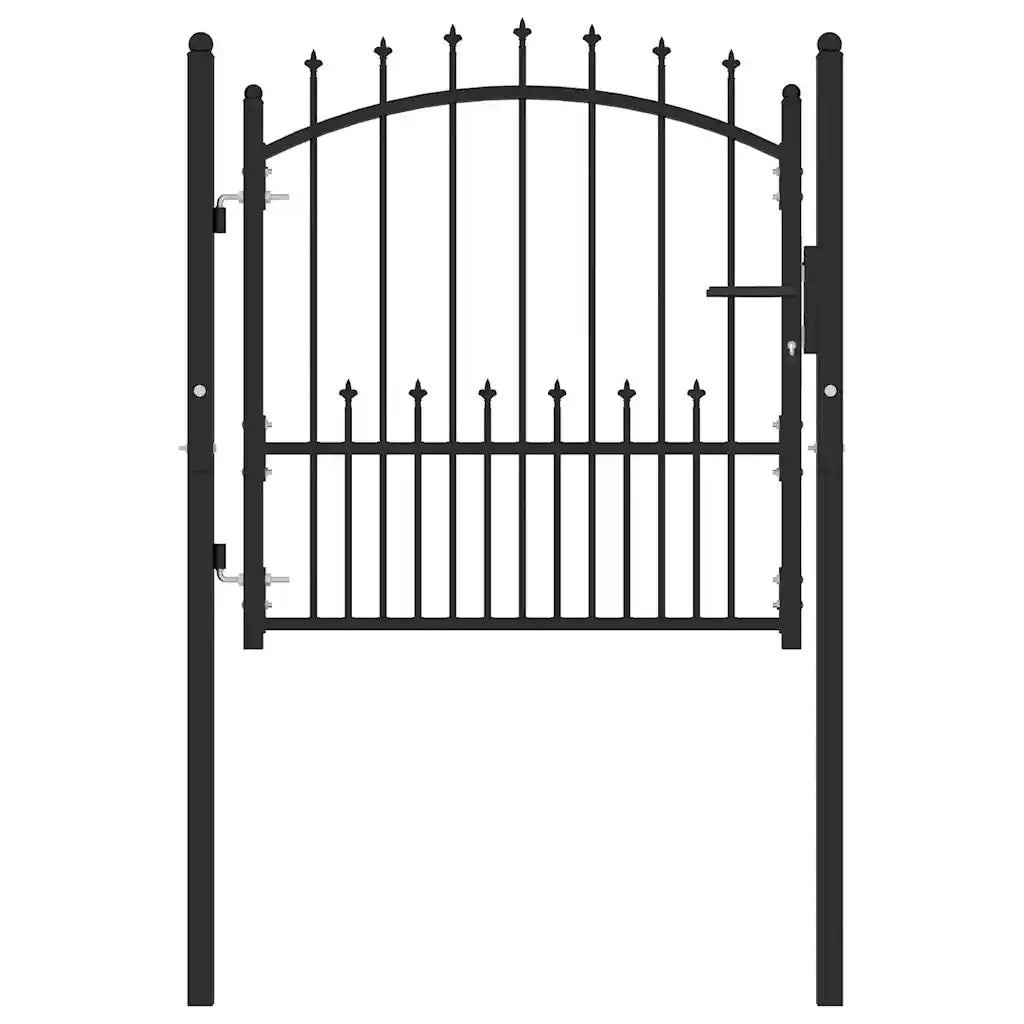 Cancello per recinzione Emmen con punte in acciaio 104x97 cm Nero 146398