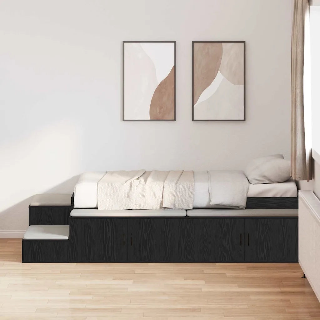 Struttura letto con contenitore Rovere nero 234 x 103 x 53.5 cm 3335590