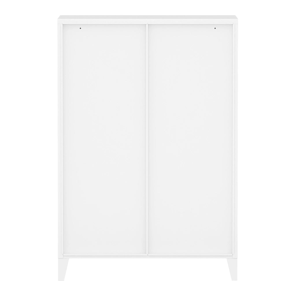 Armadio Hamina Mobile in Acciaio per Archivio 113 x 80 x 40 cm Bianco [en.casa]