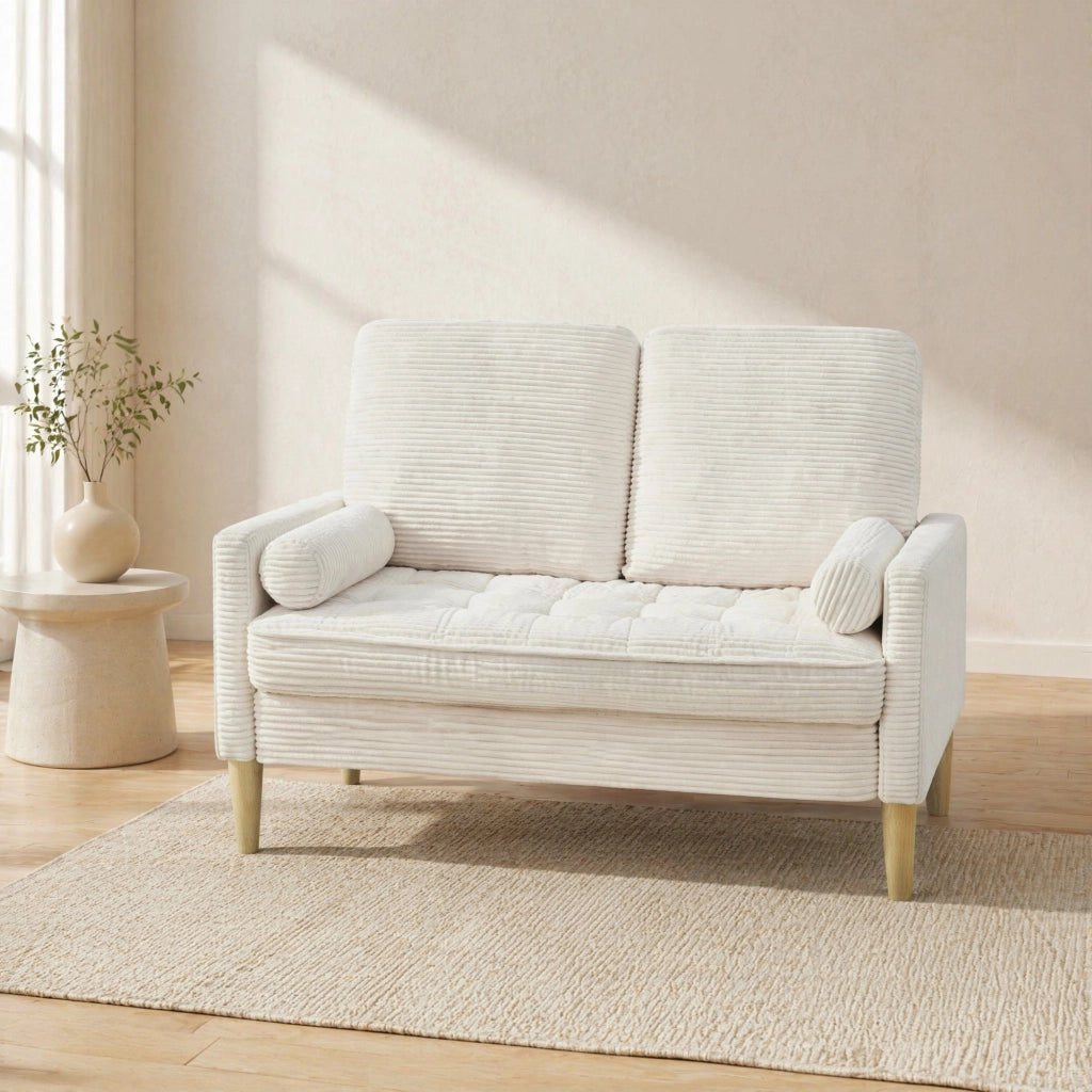 DIVANO 2 POSTI In velluto a coste 107 cm Beige