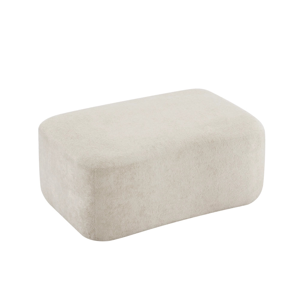 Divano modulare angolare con seduta profonda e schienale ergonomico in velluto beige