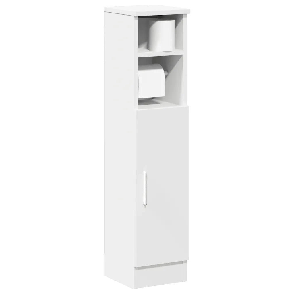 Mobile da Bagno | Armadio da bagno con Portarotolo Bianco 20,5x22x90 cm