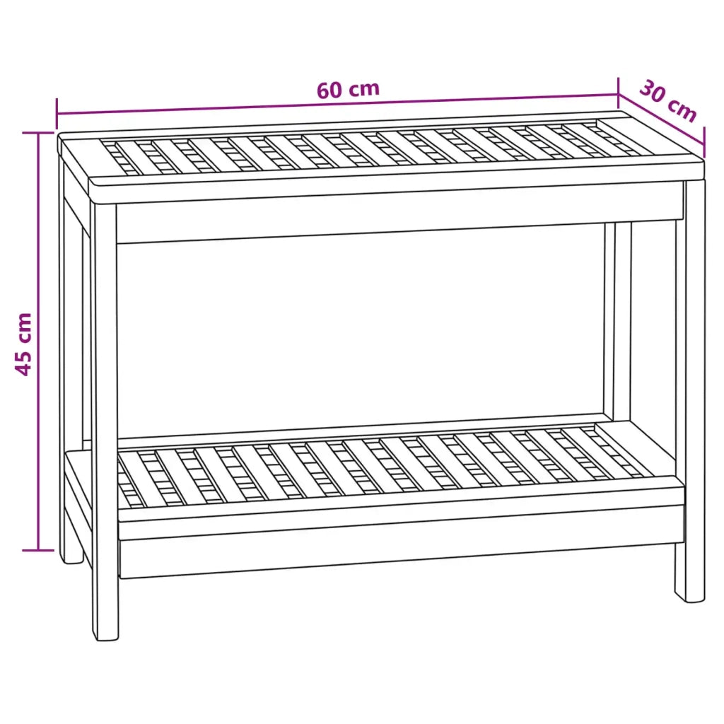 Tavolo Laterale da Bagno Naturale 60 x 30 x 45 cm 42024291