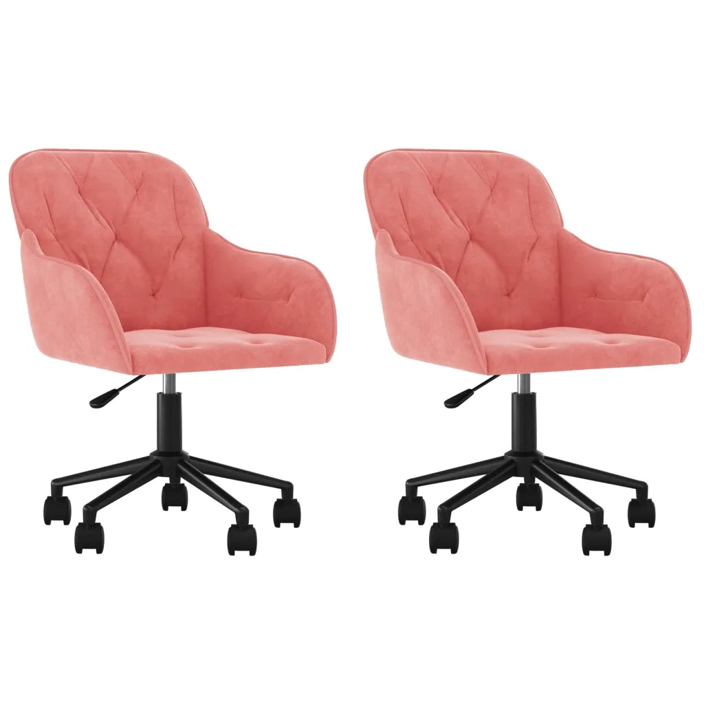 Sedie da Pranzo Girevoli 2 pz Rosa in Vellutocod mxl 97575