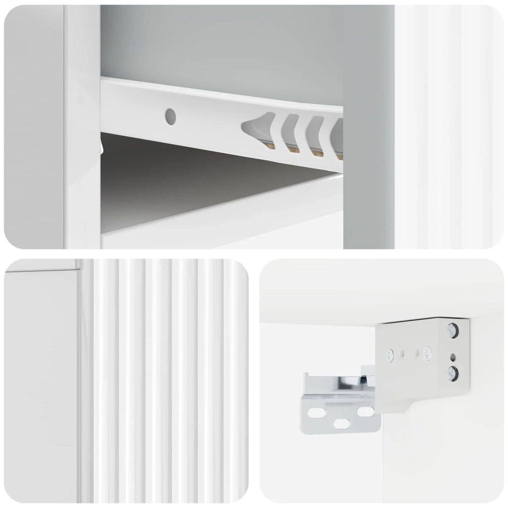 Mobiletto da notte a muro Bianco Lucido 49 x 34,5 x 20 cm 898453