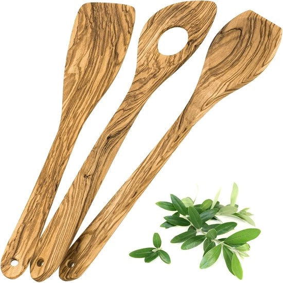 Set di accessori in legno per cucina - Set di accessori cucina - Supporto - Set di accessori cucina con supporto - Set di accessori per cucina in legno - Spatola in legno - Spatola e cucchiaio - Cucchiaio e ciotola - Set di spatole -