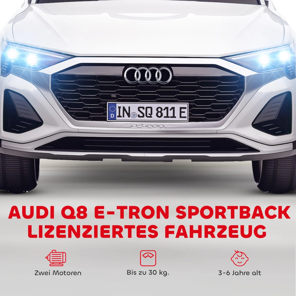 Auto Elettrica per Bambini Audi Q8 12V ¨C Xylo ¨C Bianco con Telecomando e Luci LED