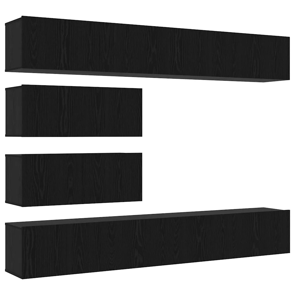 Set mobile TV 6 pcs Rovere Nero Legno multistrato 3332533