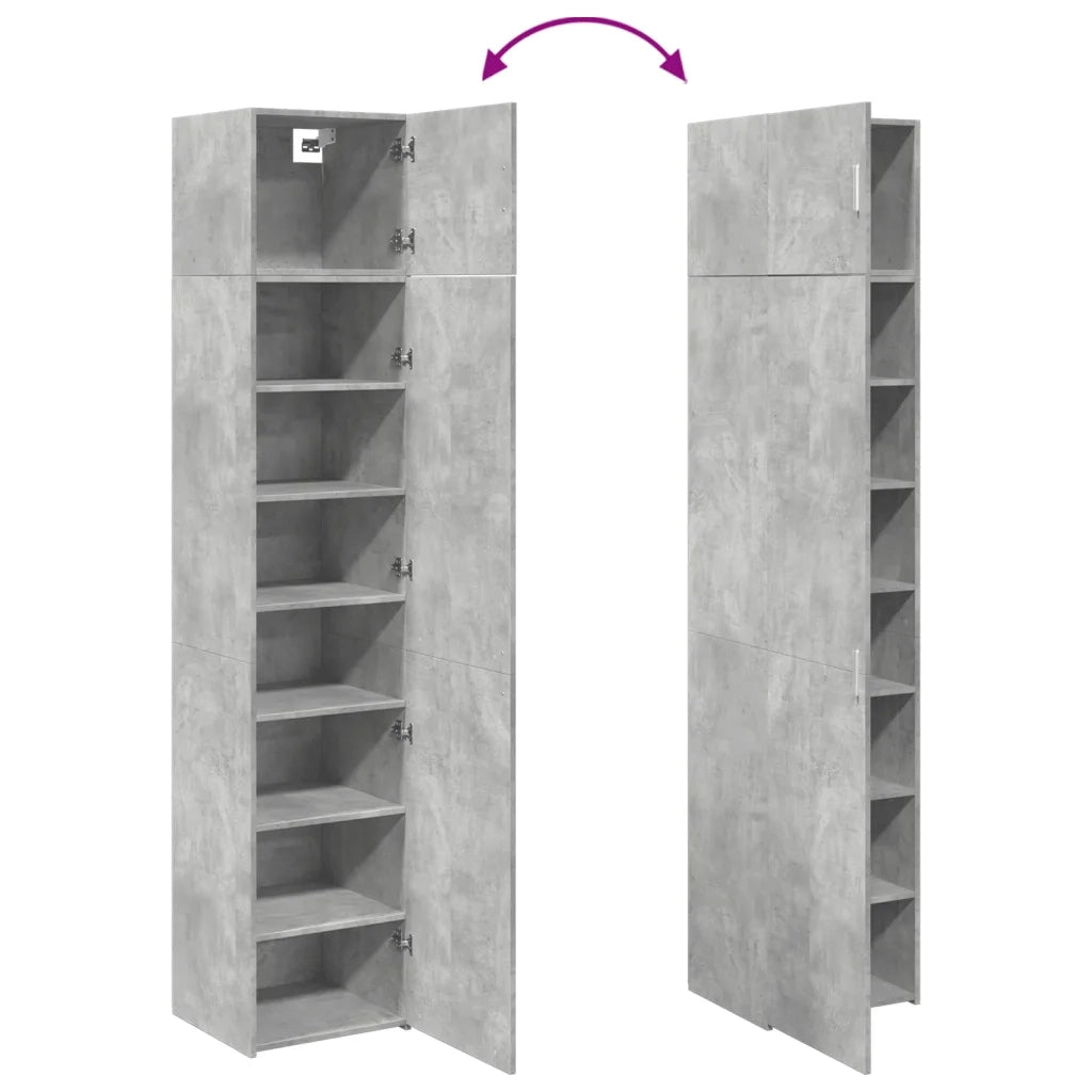 Mobile Sottile Grigio Cemento 45x42,5x225 cm in Truciolato 3281290