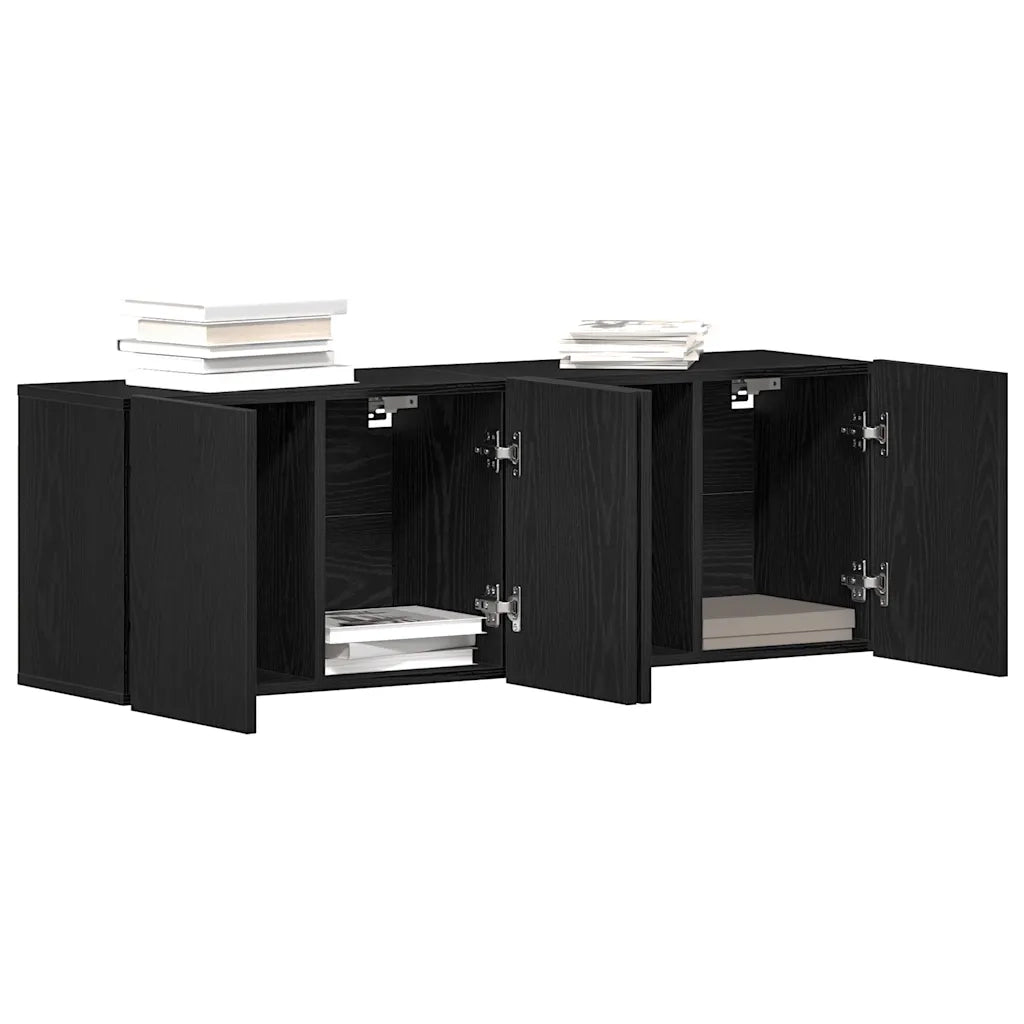 Mobili Porta TV 2 pz Rovere Nero 120x30x41 cm Legno di Argilla 862195