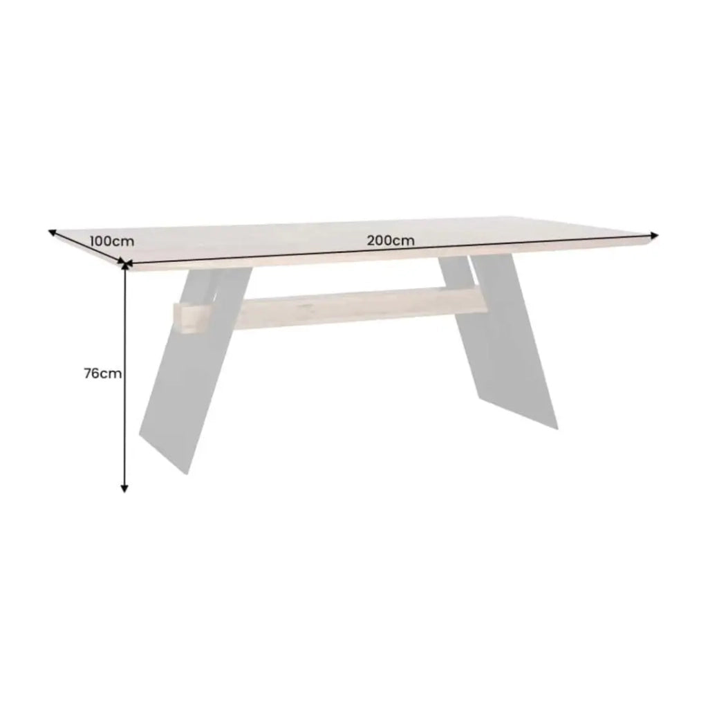 Tavolo da pranzo ZENTOR 200 cm – Piano in rovere selvatico e gambe in metallo nero – Stile industriale di alta gamma