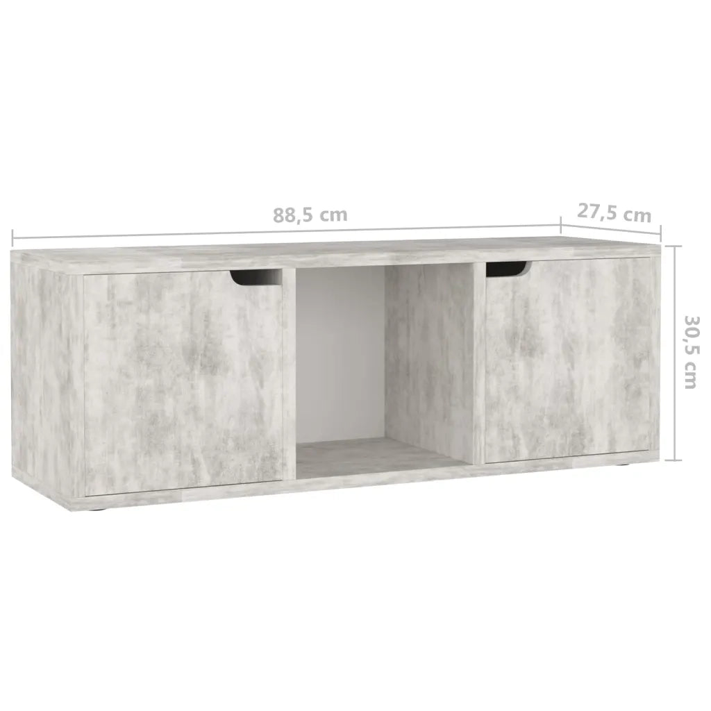 Mobile Porta TV Cemento 88,5x27,5x30,5 cm in Legno Multistrato 338175