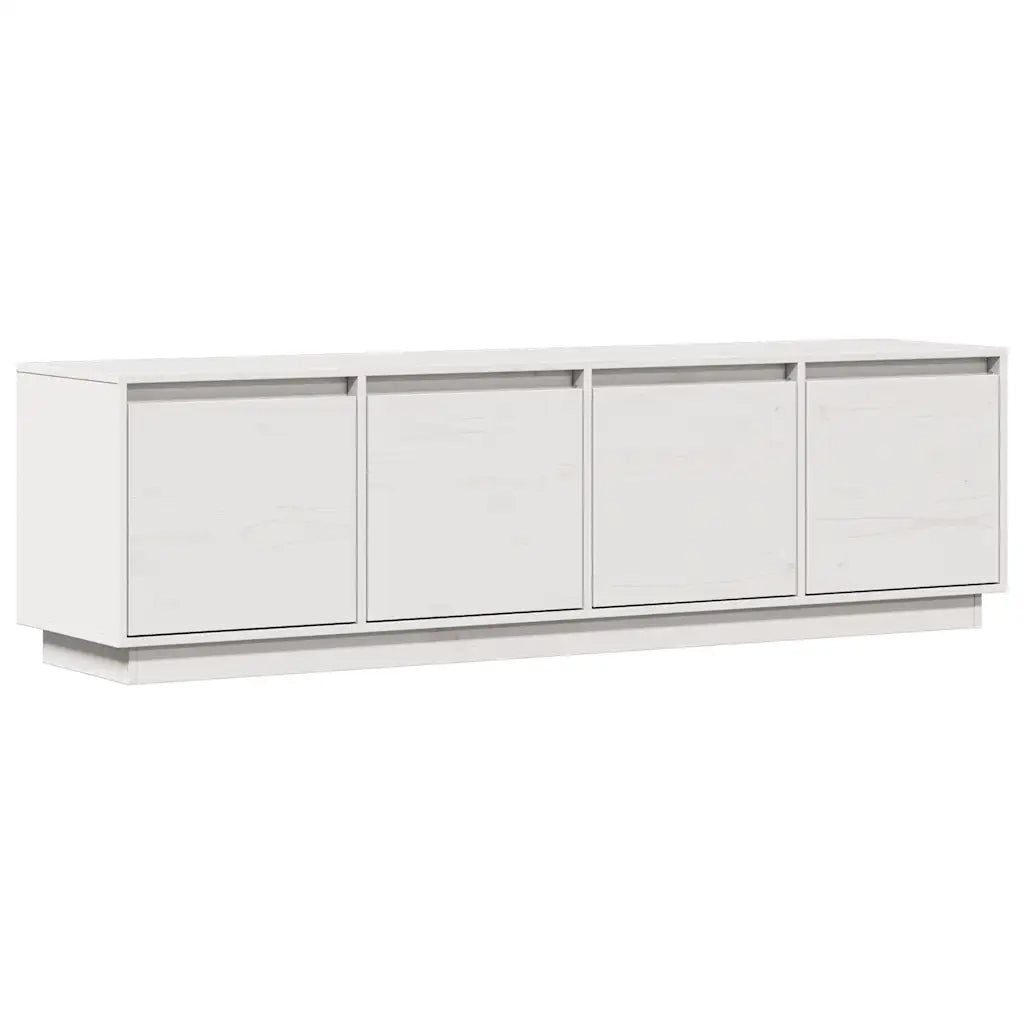 Mobile Porta TV Bianco 156x37x45 cm in Legno Massello di Pino