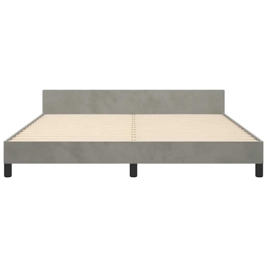Giroletto con Testiera Grigio Chiaro 160x200 cm in Velluto cod mxl 63588