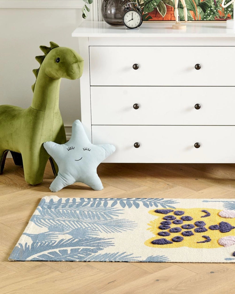 Tappeto per bambini con motivo  leopardo cotone multicolore 80 x 150 cm cameretta motivo divertente
