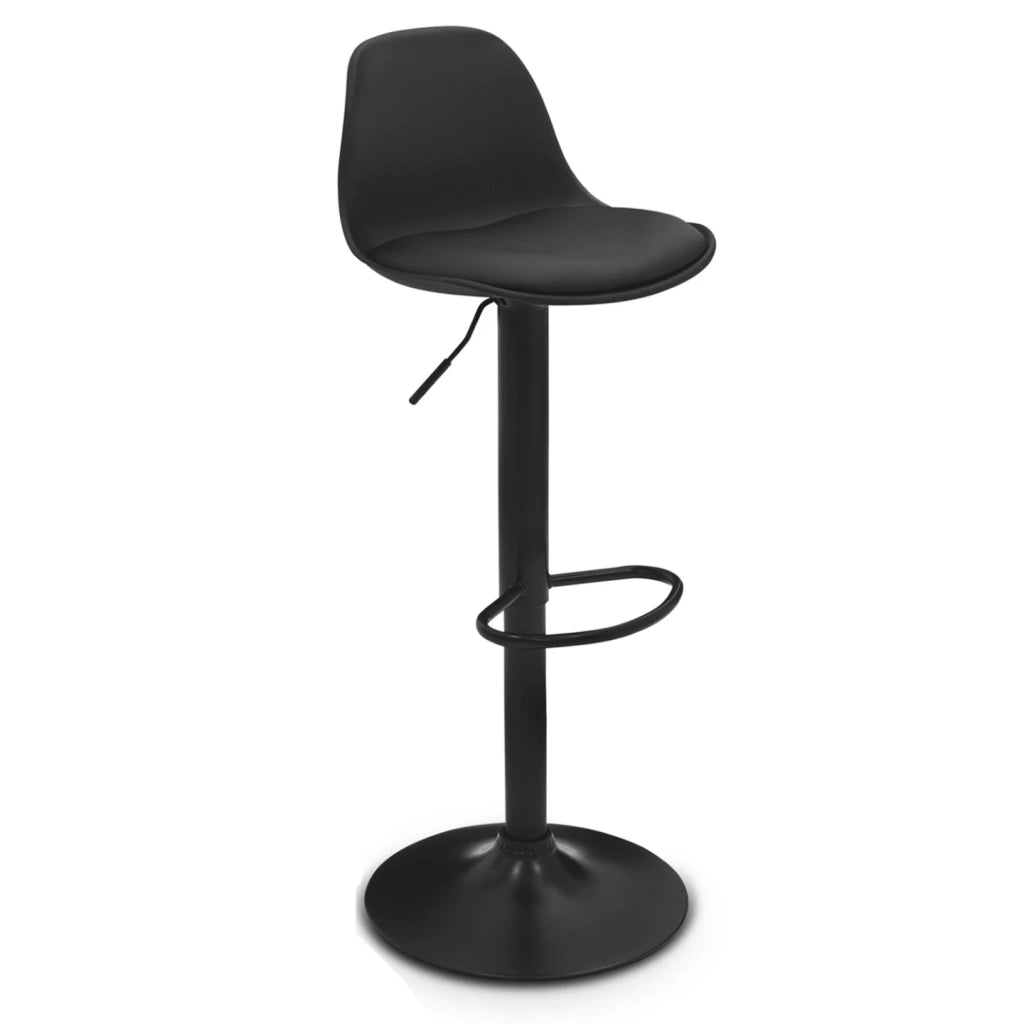 IDMarket - Lote de 4 taburetes de bar negros de diseño KARL con patas negras