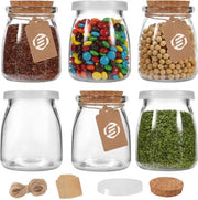 Set di contenitori per overnight oats in vetro a mason - 4 pezzi - 250ml - 300ml - 400ml - 500ml
