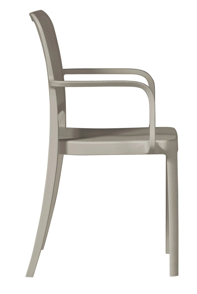 Sedia Impilabile da Giardino 56x52x86 cm in Polipropilene Tortora
