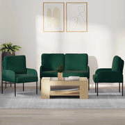 Set divani 3 pcs Verde Scuro 115 x 56 x 80 cm Legno compensato