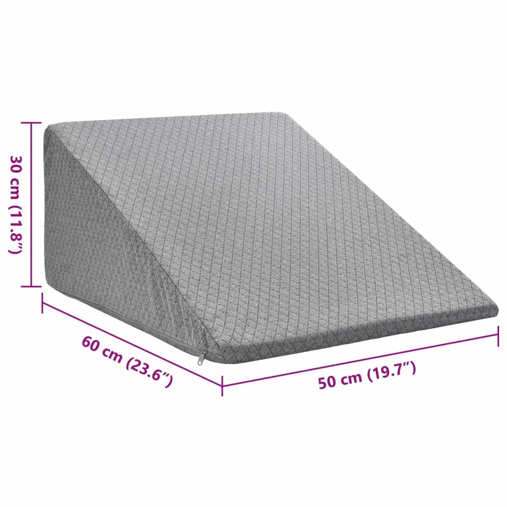 Cuscino per Gambe Grigio 60 x 50 x 30 cm Schiuma Memory 42020195