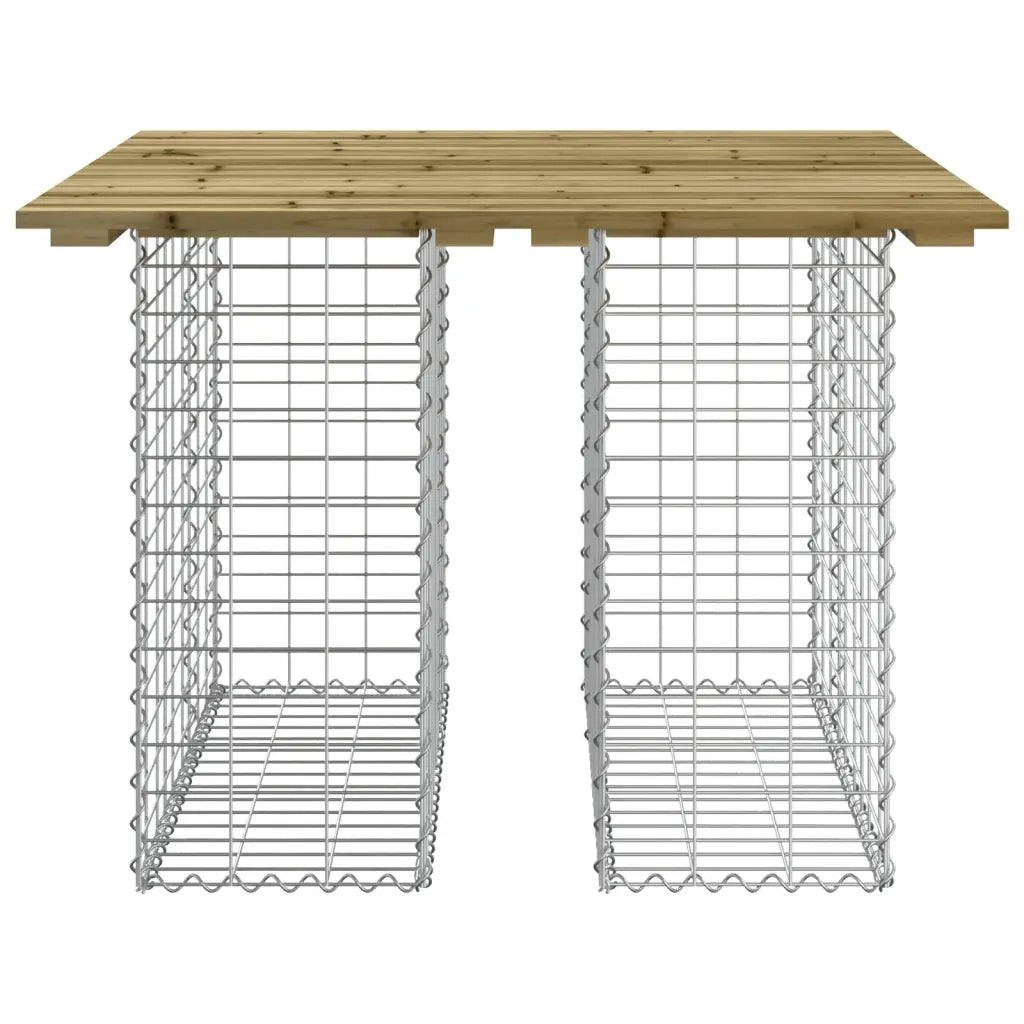 Tavolo da giardino in gabbione design 100x102x72 cm in legno di pino impregnato 834370