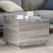 Tavolino da Salotto con Luci LED-Tavolino da soggiorno Grigio Sonoma 50x50x40 cm 622327