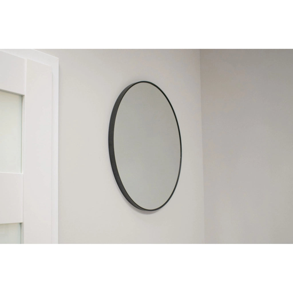 Specchio circolare da parete in metallo nero 60 cm