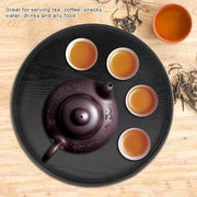 Tavolo da Servire Rond 33 Cm - Tavolo in Legno - Resistente e Sostenibile - Base Antiscivolo - Ideale per Snack e Bevande - Design Elegante - Piatto da Servire