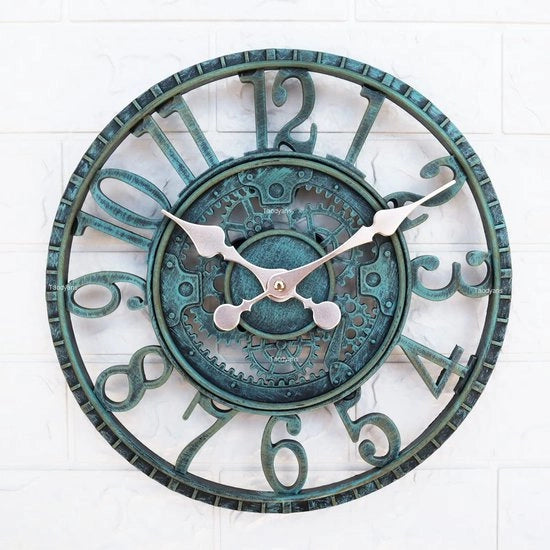 Orologio esterno industriale - 30 cm - Turquoise/green - Orologio da giardino acqua resistente - Orologio per esterno - Decorazione giardino orologio