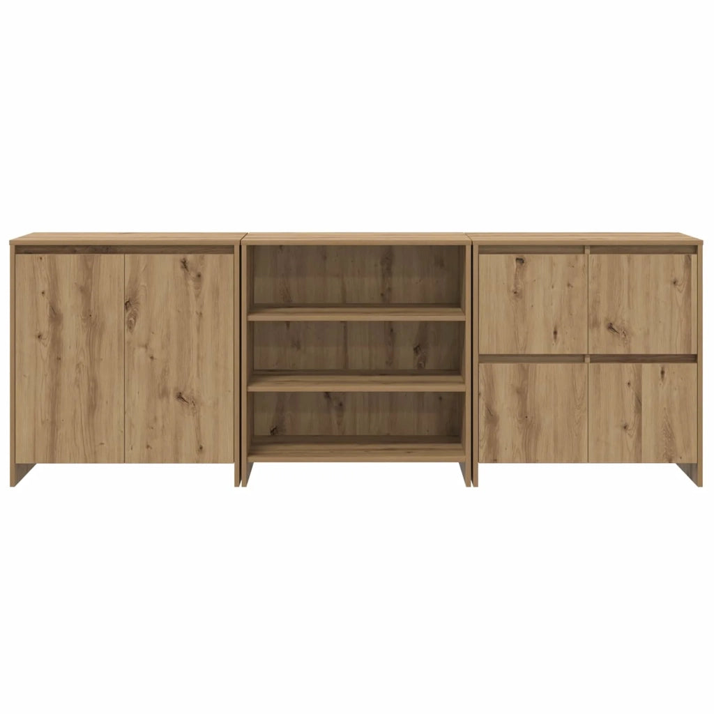 Credenza con cassetto 3 pcs Rovere artigianale 70 x 41 x 75 cm 3393158