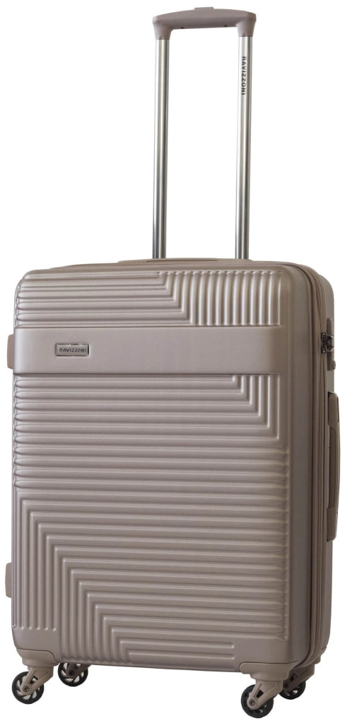 Trolley Valigia Media Rigida in ABS 4 Ruote TSA Ravizzoni Long Island Beige