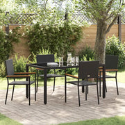 Set da Pranzo per Giardino 5 pcs Nero polyrattan 3365390