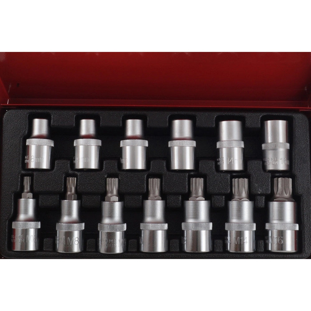 Trade Shop - Set 13pz Bussole Boccole Chiavi Torx Inserti Maschi E Femmina In Valigetta Crv -