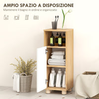 Mobiletto Bagno Salvaspazio 30x30x79,7 cm Rivestimento in Melamina Bianco e Legno