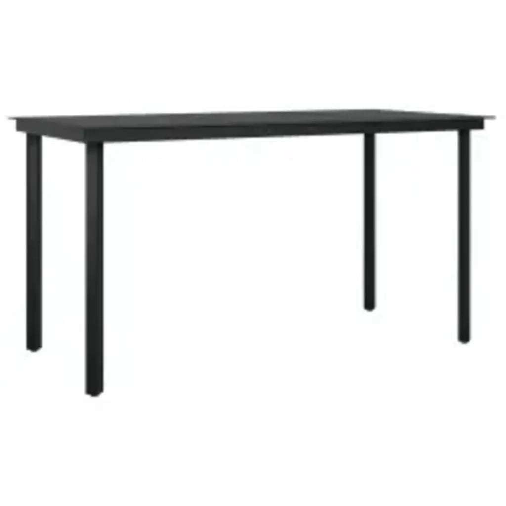 Set da Pranzo da Giardino 5 pz | Set Salotto da Giardino con Cuscini Nero