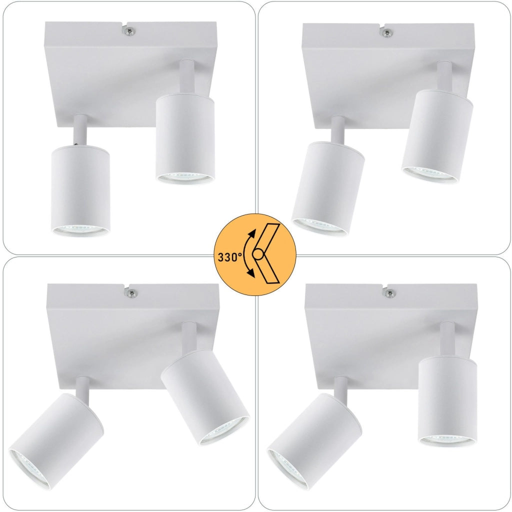 ZMH Faretto da soffitto 2 fiamme GU10 lampada da soffitto moderna parete orientabile 330° soggiorno