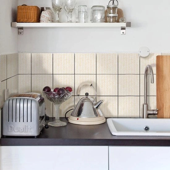 Tegole in vinile adesive acqua-resistenti - Set di 25 - 15 x 15 cm - Stile boho - Facili da applicare - Tegole per parete