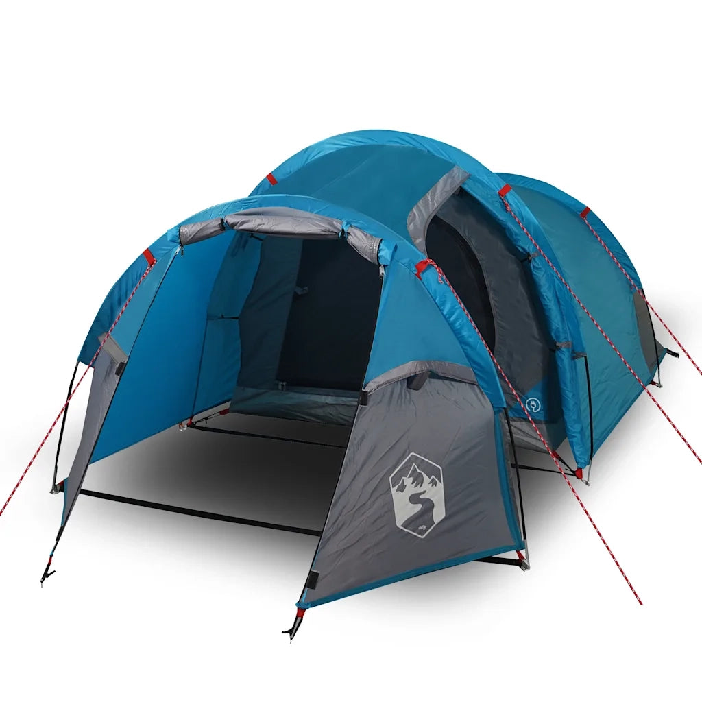 Tenda da Campeggio a Tunnel per 2 Persone Blu Impermeabile 94387