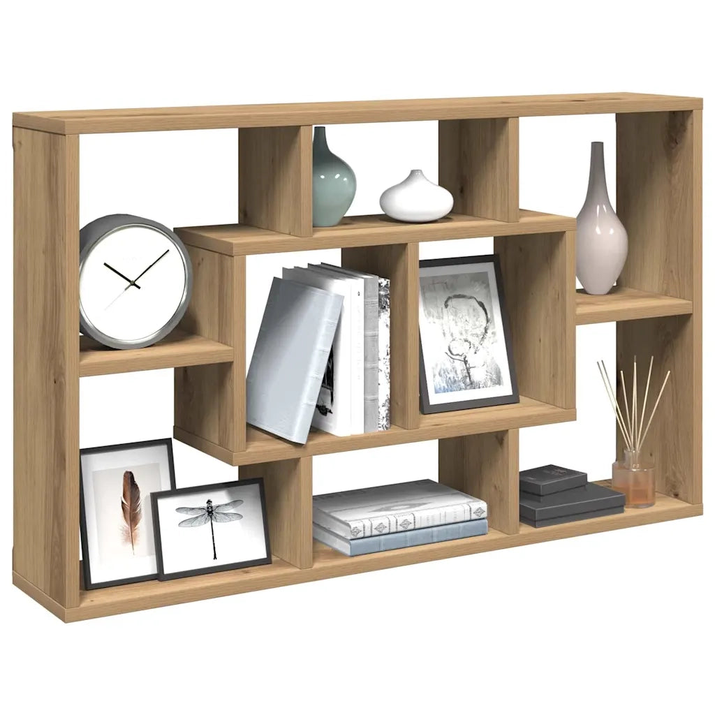 Mensola da parete artigianale in rovere 85x16x52,5 cm in legno ingegnerizzato 857014