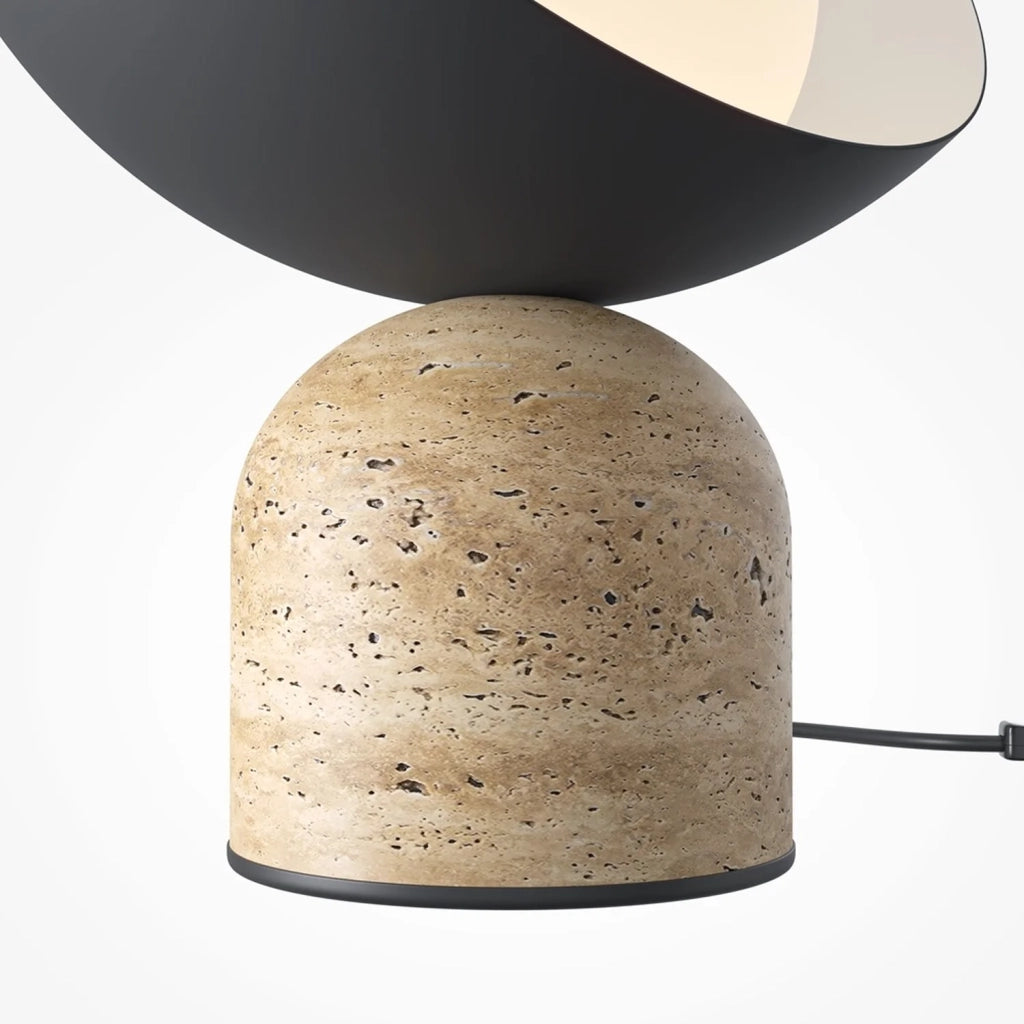 Lampada Da Tavolo Contemporanea Tavo Pietra Calcarea Nera 1 Luce G9