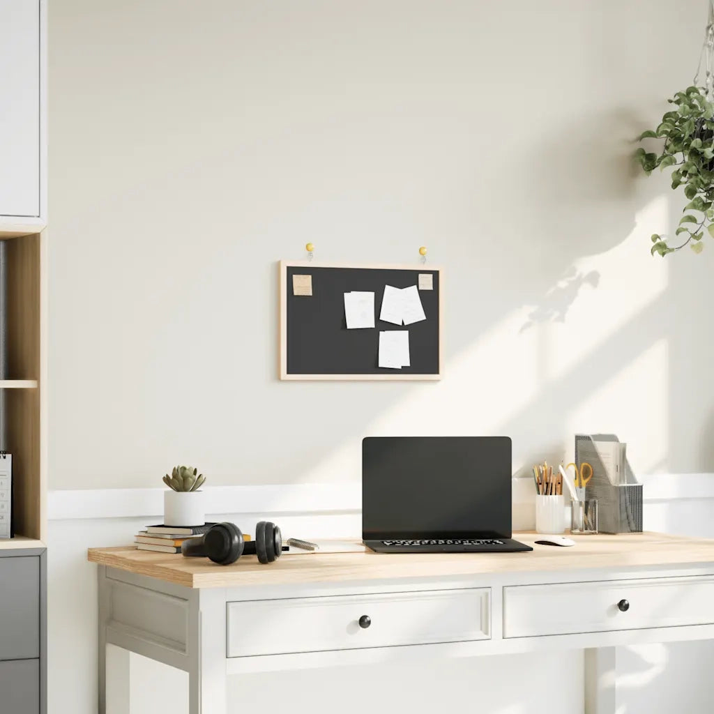 Lavagna con Cornice in Legno Massello di Pino Nero 40x30 cm CFW7456659
