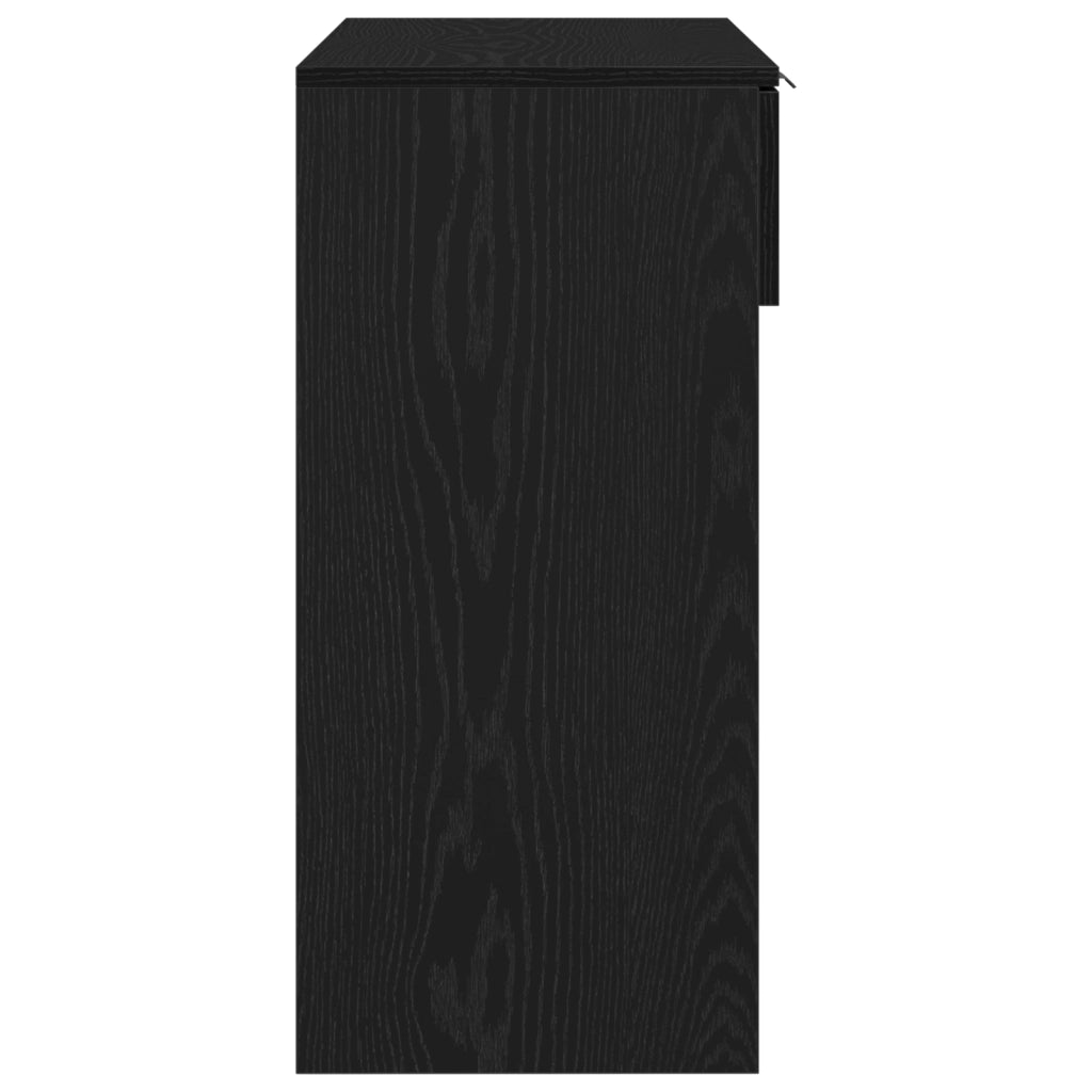 Tavolino Nero Rovere 90x36x75 cm Legno ingegnerizzato