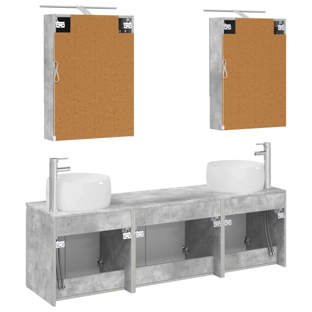 Set di Armadi da Bagno 5 pcs Grigio Cemento 3406522